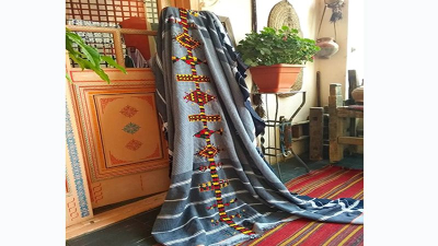 Siwa Oasis Hand-Embroidered Cotton Scarf – Authentic Egyptian Heritage